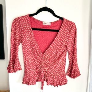 Urban Outfitters Flutter Sleeve Crop Top